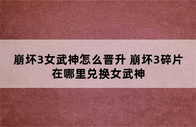 崩坏3女武神怎么晋升 崩坏3碎片在哪里兑换女武神